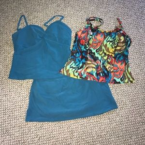 Land’s End Swim 2 Tank tops bathing suit 16 Teal